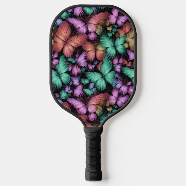 Colourful Butterflies Print Pickleball Paddle (Front)