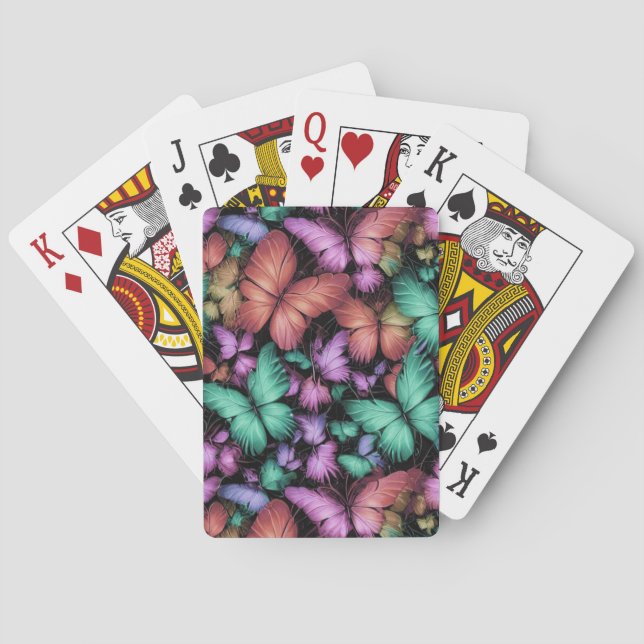Colourful Butterflies Print Playing Cards (Back)