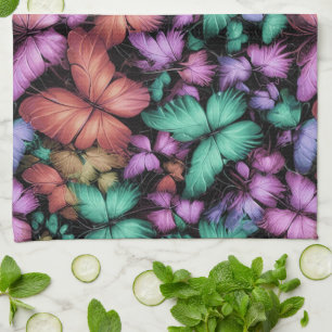 Colourful Butterflies Print Tea Towel