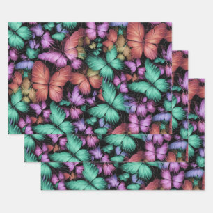 Colourful Butterflies Print Wrapping Paper Sheet