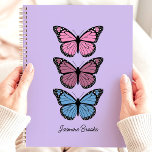 Colourful Butterflies Purple Custom Name Planner<br><div class="desc">Stay organised and inspired with this vibrant planner featuring colourful butterflies on a purple background. Personalise it with your name for a unique and cheerful touch. This planner is perfect for keeping track of appointments, to-dos, and all your important dates. With its cheerful design and ample writing space, it's a...</div>