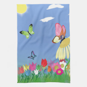 Colourful Butterflies Tea Towel