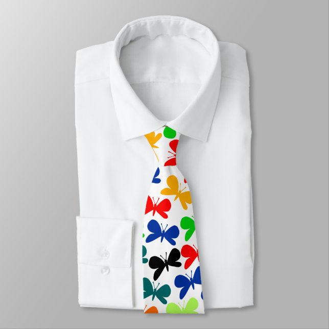 Colourful Butterflies Tie (Tied)