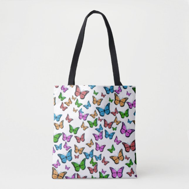 colourful butterflies tote bag (Front)