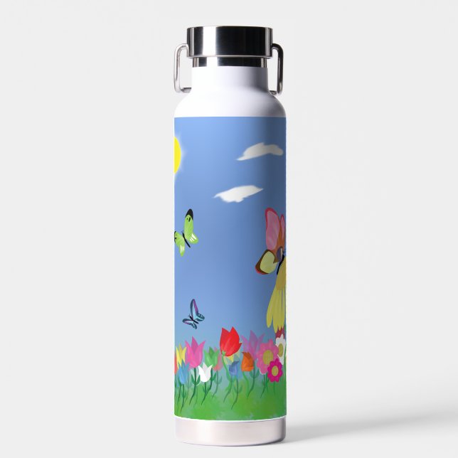 Colourful Butterflies  Water Bottle (Front)