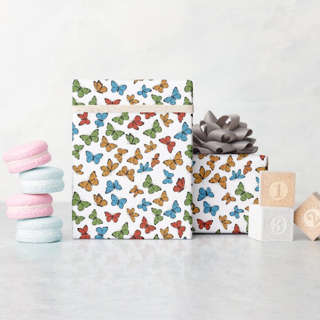 Colourful Butterflies Wrapping Paper (Baby Shower)