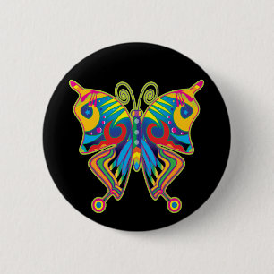 Colourful butterfly 6 cm round badge