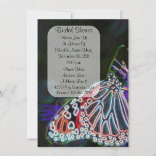 Colourful Butterfly Art Bridal Shower Invitation