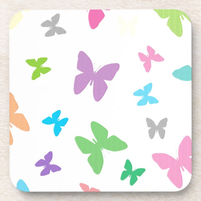 Colourful butterfly art coaster (Front)