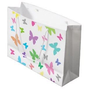 Colourful butterfly art large gift bag