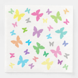 Colourful butterfly art napkin