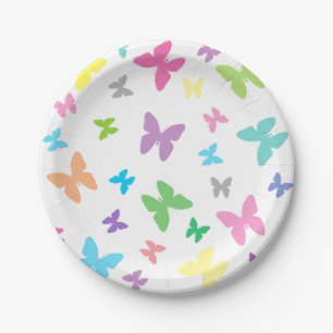 Colourful butterfly art paper plate