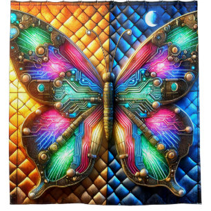 Colourful Butterfly Art Shower Curtain