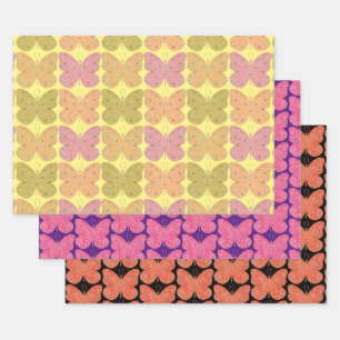Colourful Butterfly Art Vintage Style Wrap Craft Wrapping Paper Sheet