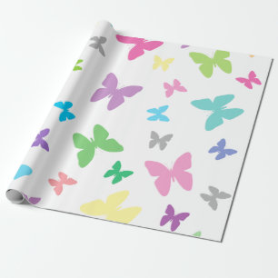 Colourful butterfly art wrapping paper