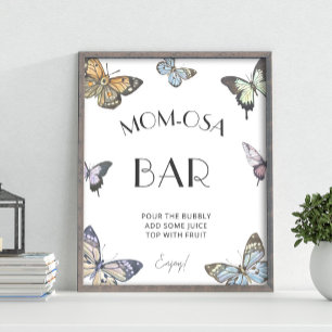 Colourful Butterfly Baby Shower Mum-osa Bar Sign