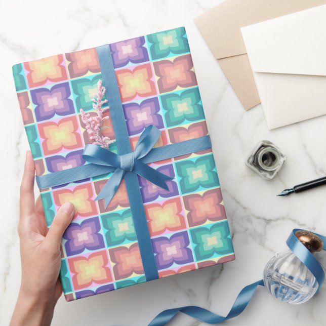 : Colourful Butterfly Blossom Pattern Wrapping Paper (Gifting)