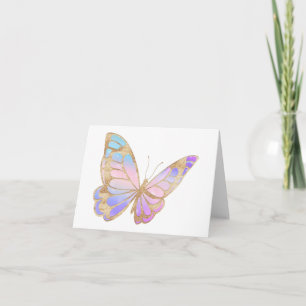 Colourful Butterfly -Blue, Purple, Pink, Gold BLAN Card
