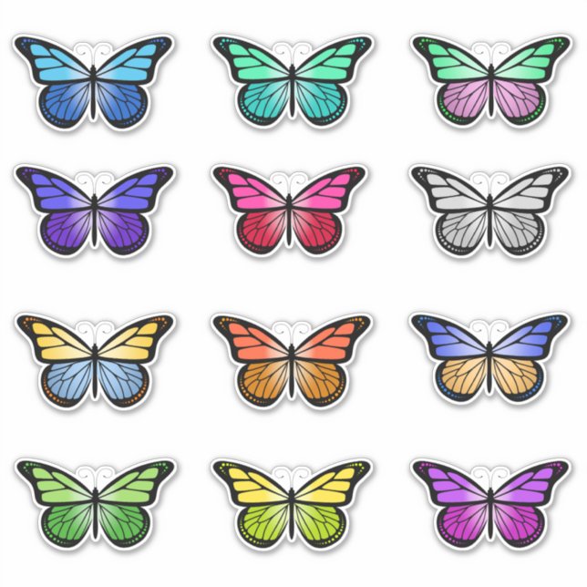 Colourful Butterfly Bundle Sticker (Front)