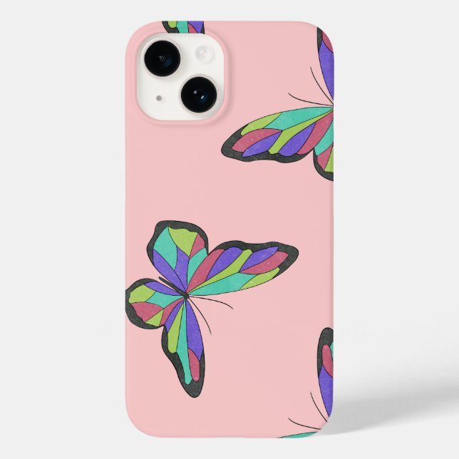 Colourful Butterfly, Butterfly Wings Phone Case (Back)