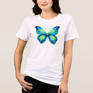 Colourful Butterfly Custom T-Shirt for Women Tri-Blend Shirt