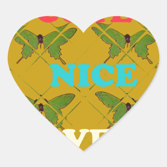 Colourful Butterfly Décor: Cute, Nice, and Lovely. Heart Sticker (Front)