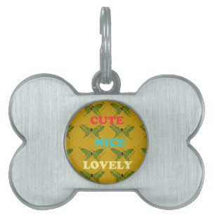 Colourful Butterfly Décor: Cute, Nice, and Lovely. Pet ID Tag