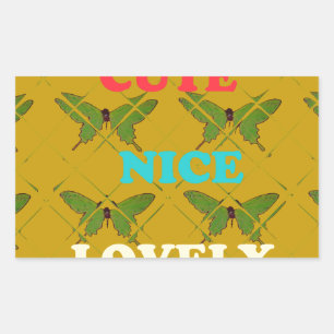 Colourful Butterfly Décor: Cute, Nice, and Lovely. Rectangular Sticker