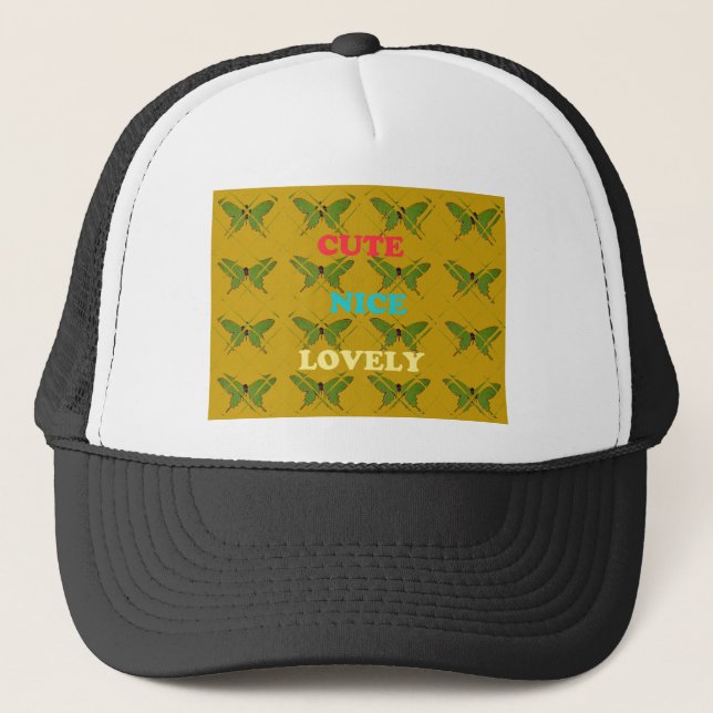 Colourful Butterfly Décor: Cute, Nice, and Lovely. Trucker Hat (Front)
