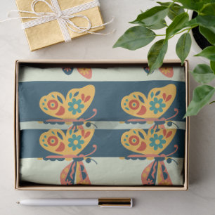 Colourful butterfly decoration with floral element tissue paper