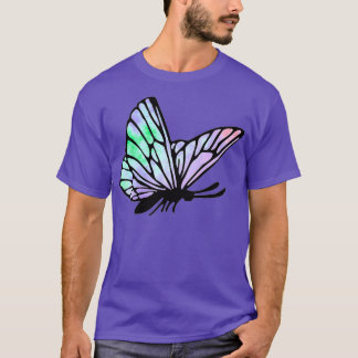 Colourful Butterfly Design 1 green and purple T-Shirt