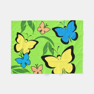 Colourful Butterfly Design Fleece Blanket