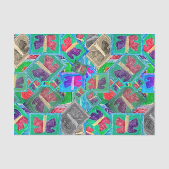 Colourful Butterfly Double Challenge | Tissue Pape Tissue Paper (Front)