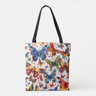 Colourful Butterfly drawing Tote Bag