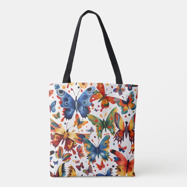 Colourful Butterfly drawing  Tote Bag (Back)
