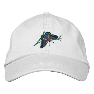 Colourful Butterfly Embroidered Cap