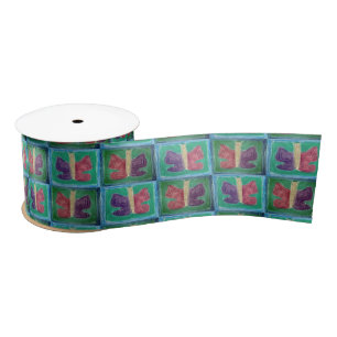 Colourful Butterfly Filters Half Drop Satin Ribbon