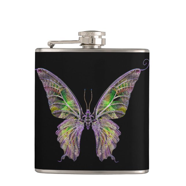 Colourful Butterfly Flask (Front)