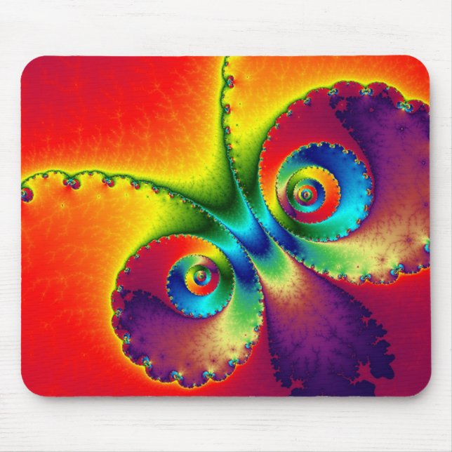 Colourful Butterfly Fractal Mouse Mat (Front)