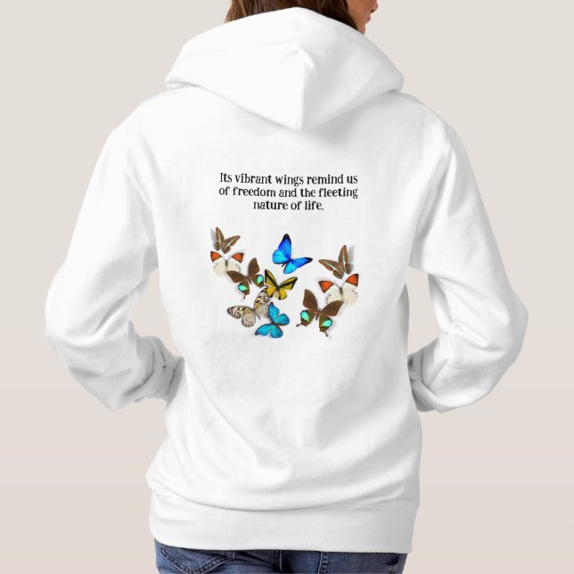Colourful Butterfly Freedom Hoodie (Back)