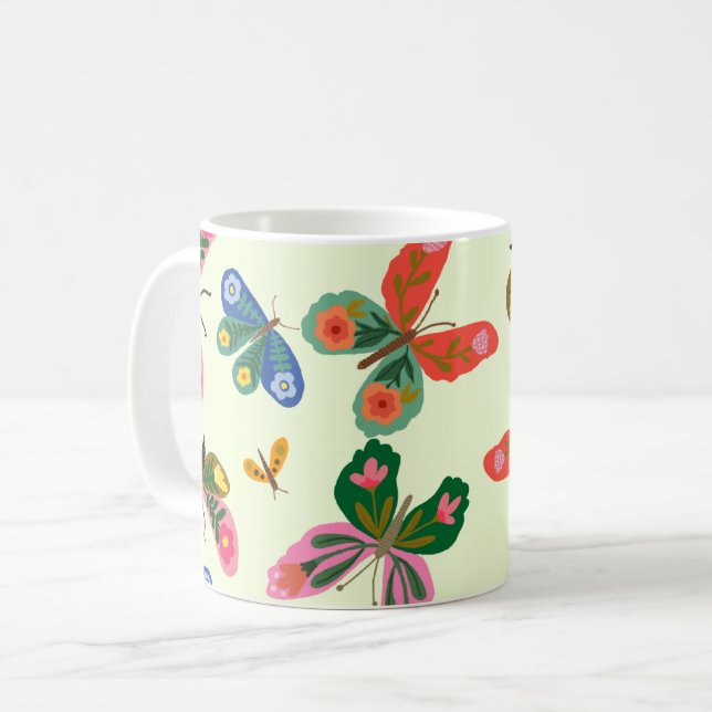 Colourful Butterfly Garden Mug (Front Left)