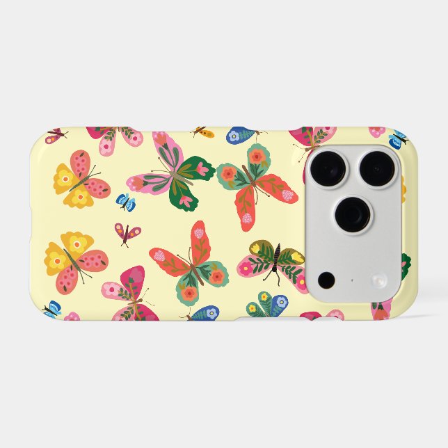 Colourful Butterfly Garden Pattern iPhone Case (Back Horizontal)