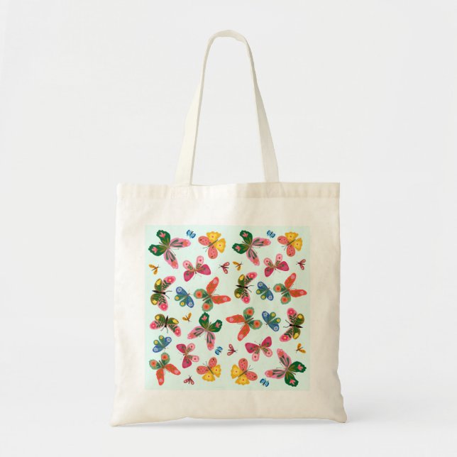 Colourful Butterfly Garden Tote Bag (Front)