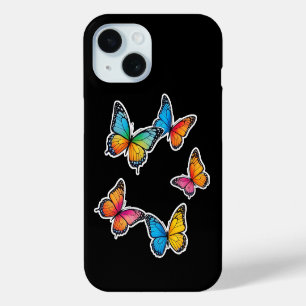 Colourful Butterfly Illustration iPhone 15 Case