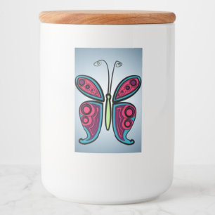Colourful Butterfly Illustration Food Label