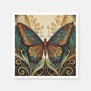 Colourful Butterfly Illustration Napkin