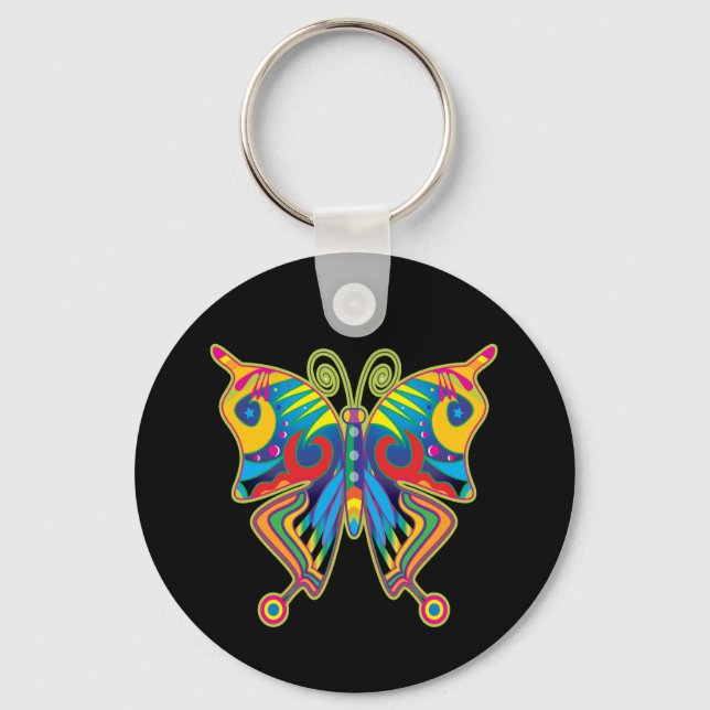 Colourful butterfly key ring (Front)