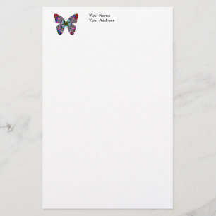 Colourful Butterfly Mandala Stationery