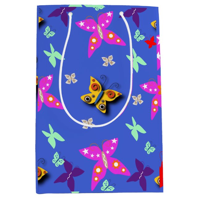 Colourful Butterfly  Medium Gift Bag (Front)