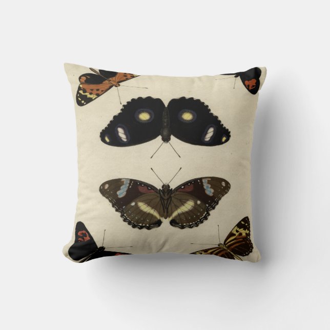 Colourful Butterfly Medley on Cream Background Cushion (Front)